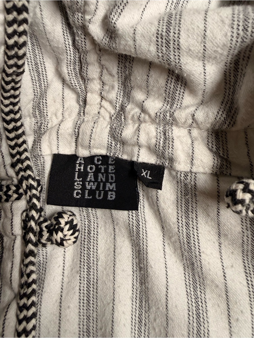 Ace Hotel Swim Club Palm Springs Pullover Flannel Hooded Stripe Robe XL - Picture 5 of 6